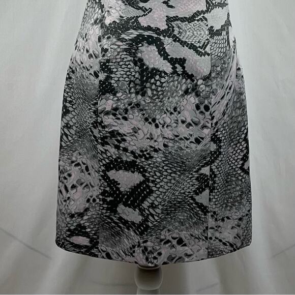 Boston Proper Gray Snake Print Whimsical Party Date BodyCon Dress NWOT Size 4 - Picture 4 of 13